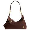 Juliet 30 Metal Hardware Zipper Closure Hand-Body Crossbody Leather Shoulder Bag Large Women's Brown