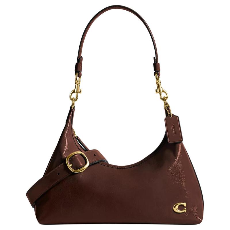 

COACH Juliet 30 Metal Hardware Zipper Closure Hand-Body Crossbody Leather Shoulder Bag Large Women s Brown золотий
