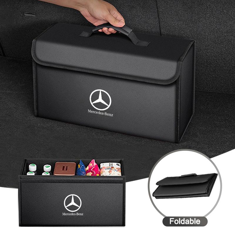 Car Organizer Trunk Storage Bag Large Capacity Storage Box Bag Foldable For Mercedes Benz AMG W205 W168 W213 W210 W222 CLK GLA QX3