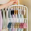 Space Saving Foldable Clothes Hanger Nontoxic Plastic Construction Multifunctional Hook For Home Dormitory Use X3UC
