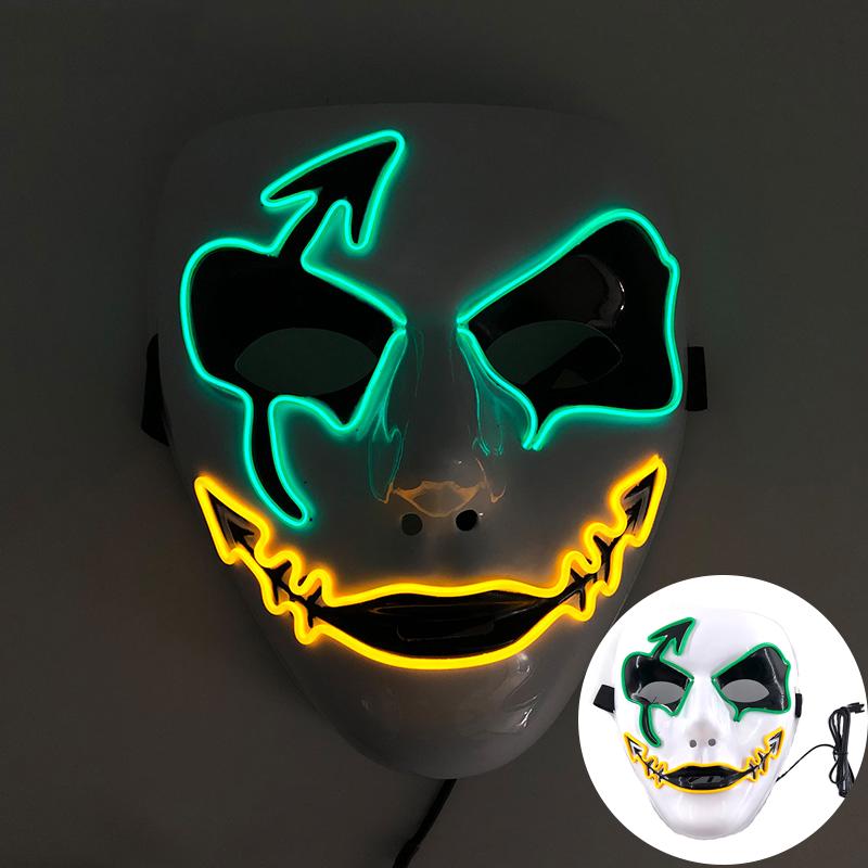Glowing Hand-painted devil Mask Halloween Carnival Masquerade Cosplay Horror Mask Spooky atmosphere props Scary Halloween Props