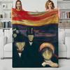 Artist E-Edvard Munch Throw Flannel Blanket Perfect for Sofa Office Bed Travel Sleep Read Relax Camping four season use