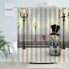 Funny Christmas Snowman Shower Curtains Winter White Forest Cedar Xmas Ball New Year Holiday Decor Bathroom Fabric Bath Curtain