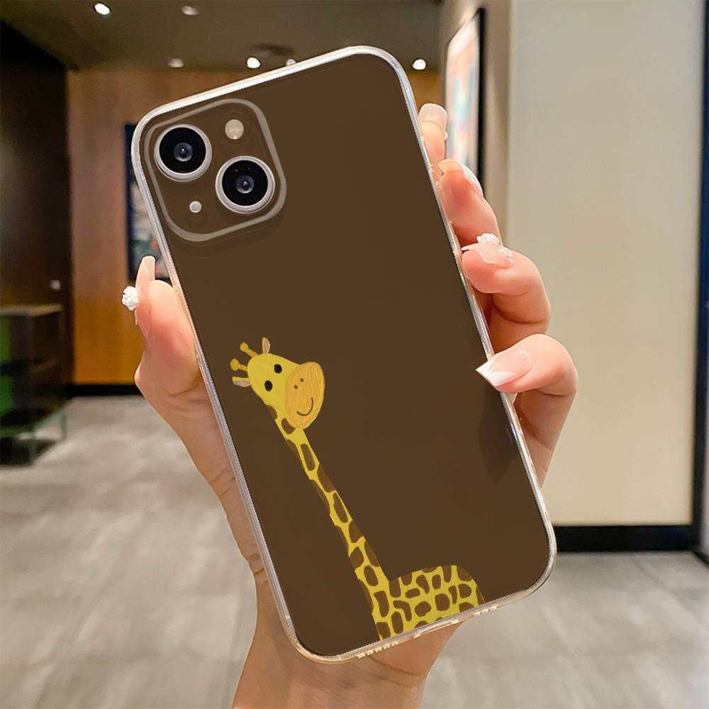 Striped Background Giraffe  Phone Case For iPhone 17 16e 16 15 14 13 12 11mini Pro Max X XR XSMAX 8 7 Air Plus Soft Cover