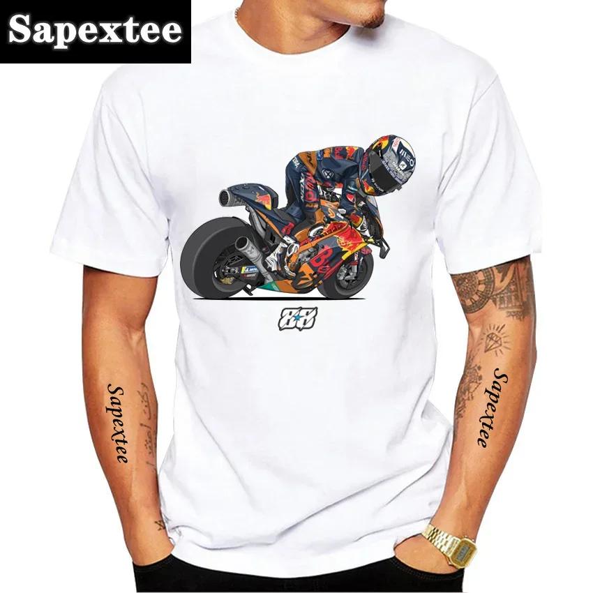 Ny sommar herr kortärmad 2025 Miguel Oliveira 88 Rider T-shirt Moto Sport Pojke Casual T-shirts Motorcykelåkning Vita Toppar