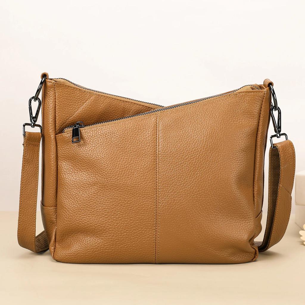 2026 New Women's Genuine Soft Cow Leather Crossbody & Cvertible Shoulder Bag - Spacious & Effortless Quality Bag for Commuting