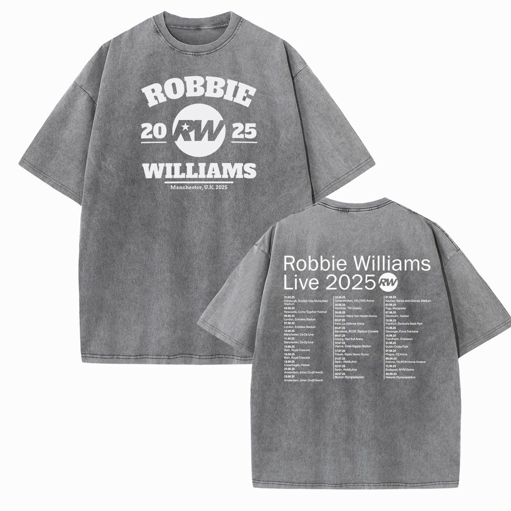 

Тур-футболки Робби Уильямса Харадзюку Винтажные Футболки с круглым вырезом и коротким рукавом Хлопковые Мужские Женские Подарочные Топы L