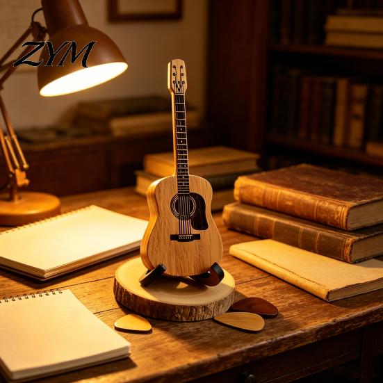 Guitar Pick Display Stand Holder with Stand, Wooden Plectrum Storage Box Miniature Shape, Organizer for Lovers