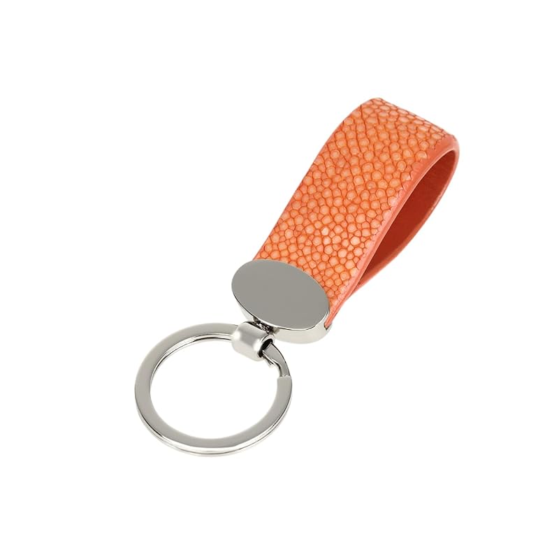

[Orion World Selection] key ring stingray genuine leather (key ring/ring) men s ladies pair/present gift (orange)