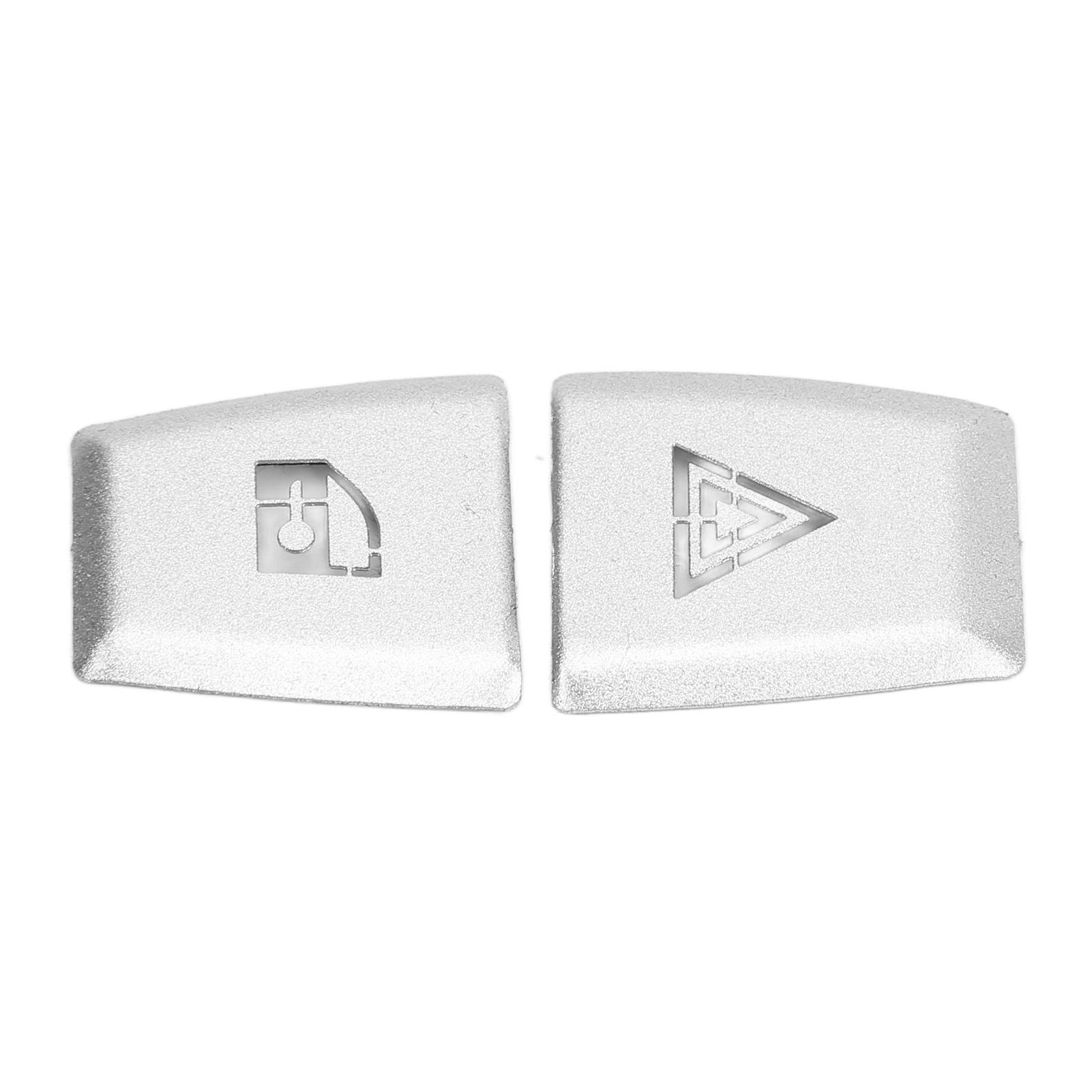 2 шт. Наклейка на кнопку переключателя двойной вспышки Декоративная накладка Серебристый Алюминиевый сплав Автомобильные адаптации Замена для X3 E83