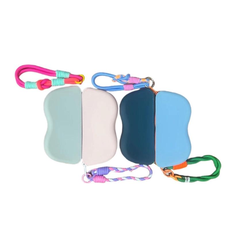 Úložný box na sluneční brýle Silikonové pouzdro na brýle Kontrastní barva Pouzdro na tužky Přenosné pouzdro na brýle Pro studenty Muže Ženy