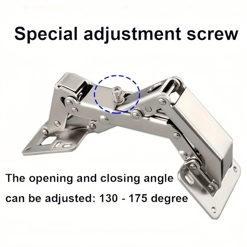 1Pcs Heavy 175°Without Punching Cabinet Door Adjustable Invisible Hydraulic Buffer Hinges W/Damping