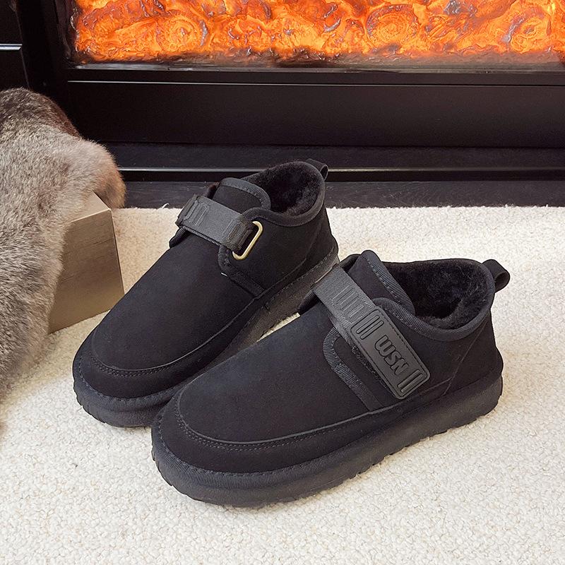 Processing custom Korean version men's winter velvet thickened warm thick sole comfortable fashion versatile cotton shoes non-slip men's shoes