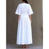 Women's Solid Color Short Sleeve Maxi Swing Dress Casual Fashion Summer Dress for Women