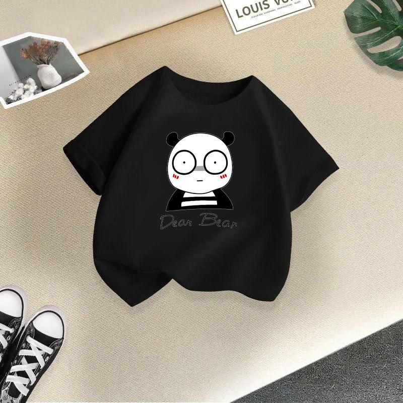 Children T-shirt Cute Animals Printed Kids 100% Cotton Tops 2-13Y Loose-fit Casual O-Neck Short-sleeve T-shirt
