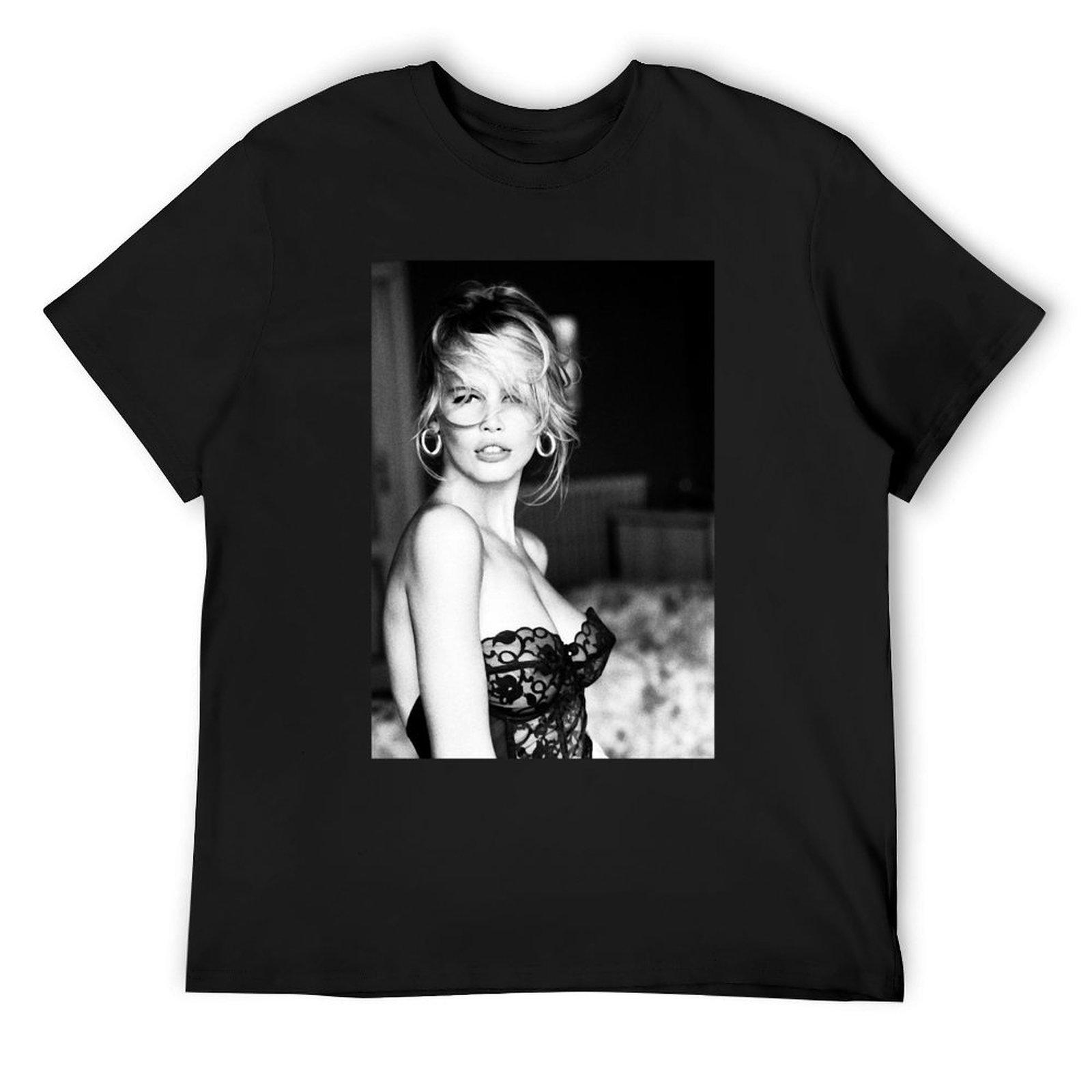 Claudia Schiffer Printed Pattern Clothing Designer Neutral High Quality Cotton Fabric Comfortable and Versatile S