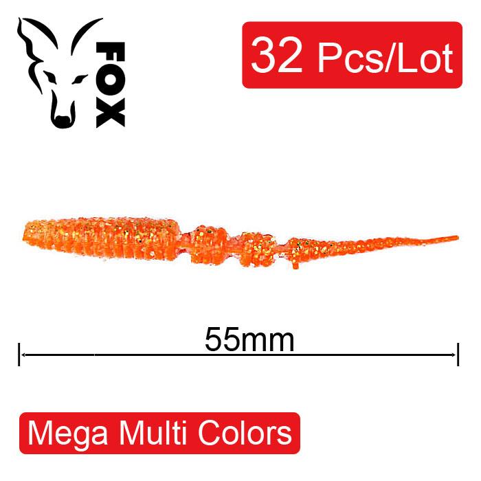 

FOX LEECH JAVASTIC Soft Silicone Jigging Lure 55 мм. Набір силіконових приманок для риболовлі – 32 шт. упаковка 010-32 pcs