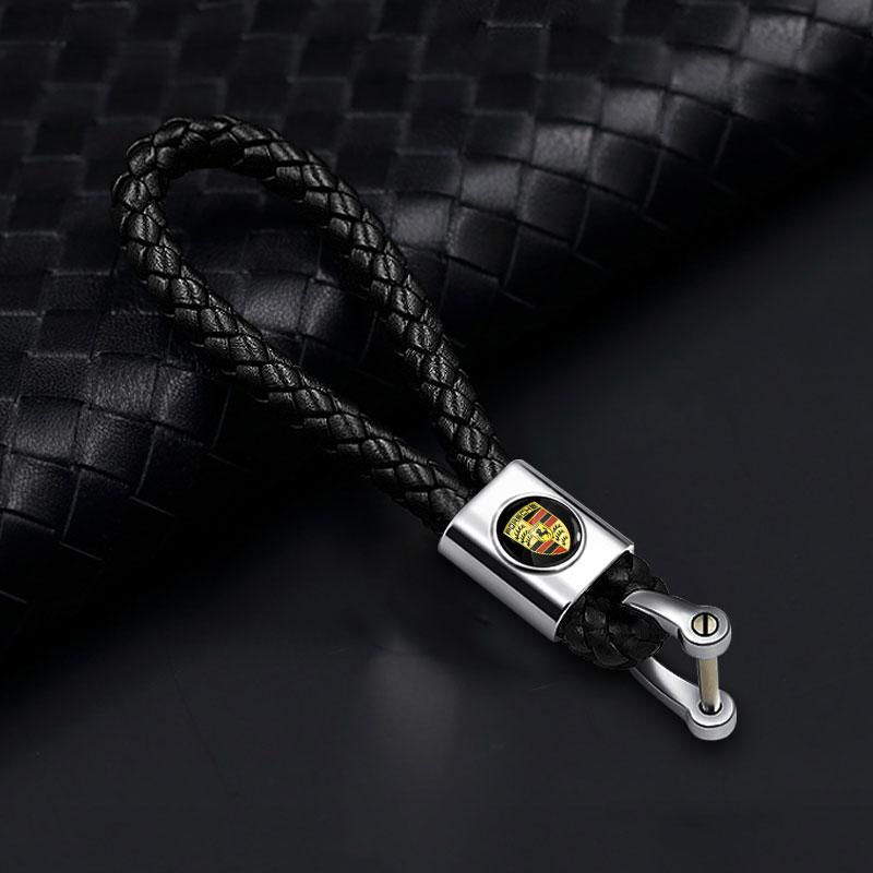 1Pcs Car Key Chain Key Ring Key Lanyard Car Emblem Styling For Porsche Boxster Cayenne Panamera Macan Cayman 911 918 996 917 991