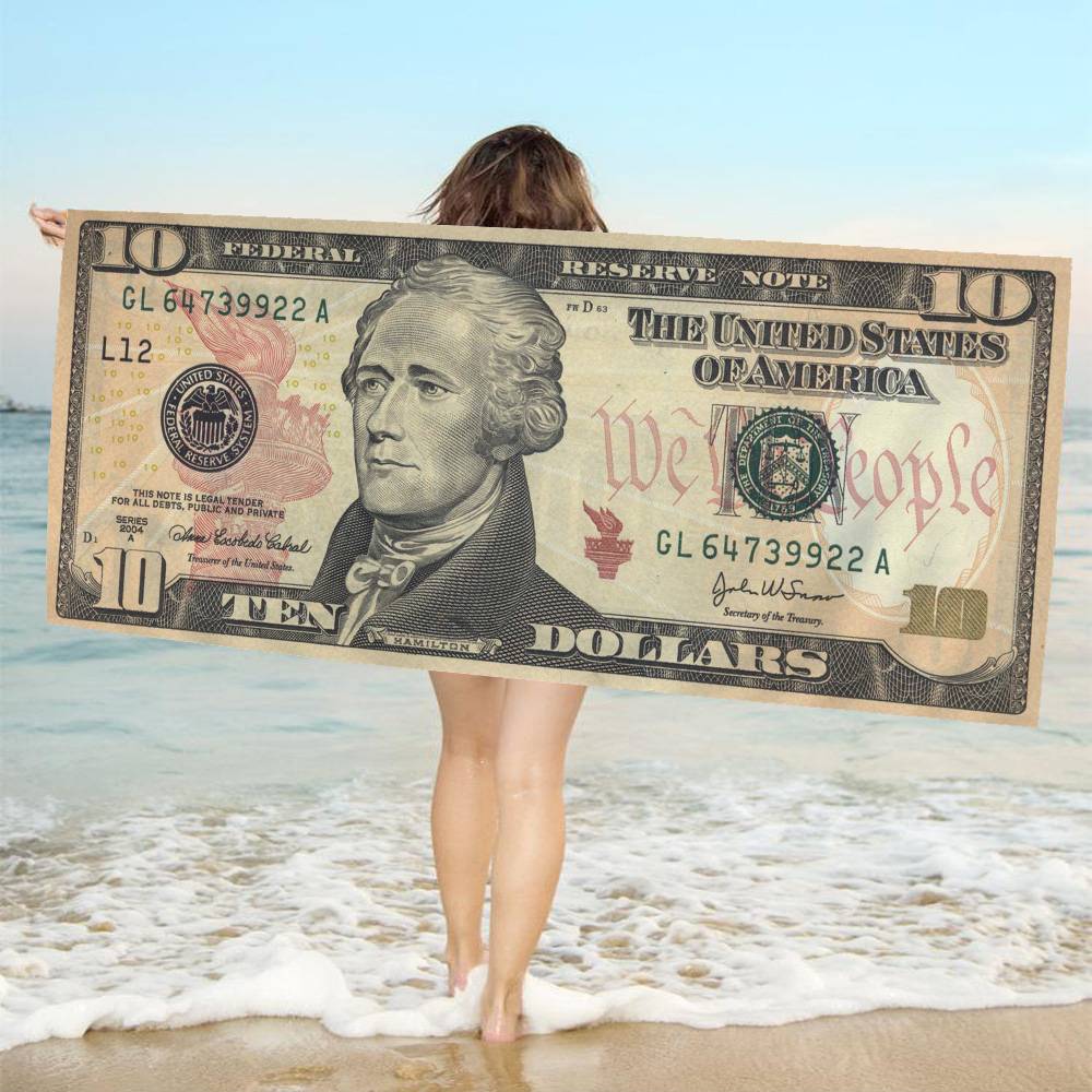 Dollar Luxury Microfiber Printed Beach Towel Mountain Climbing Yoga Beach Swimming Running Absorbent Soft Towel