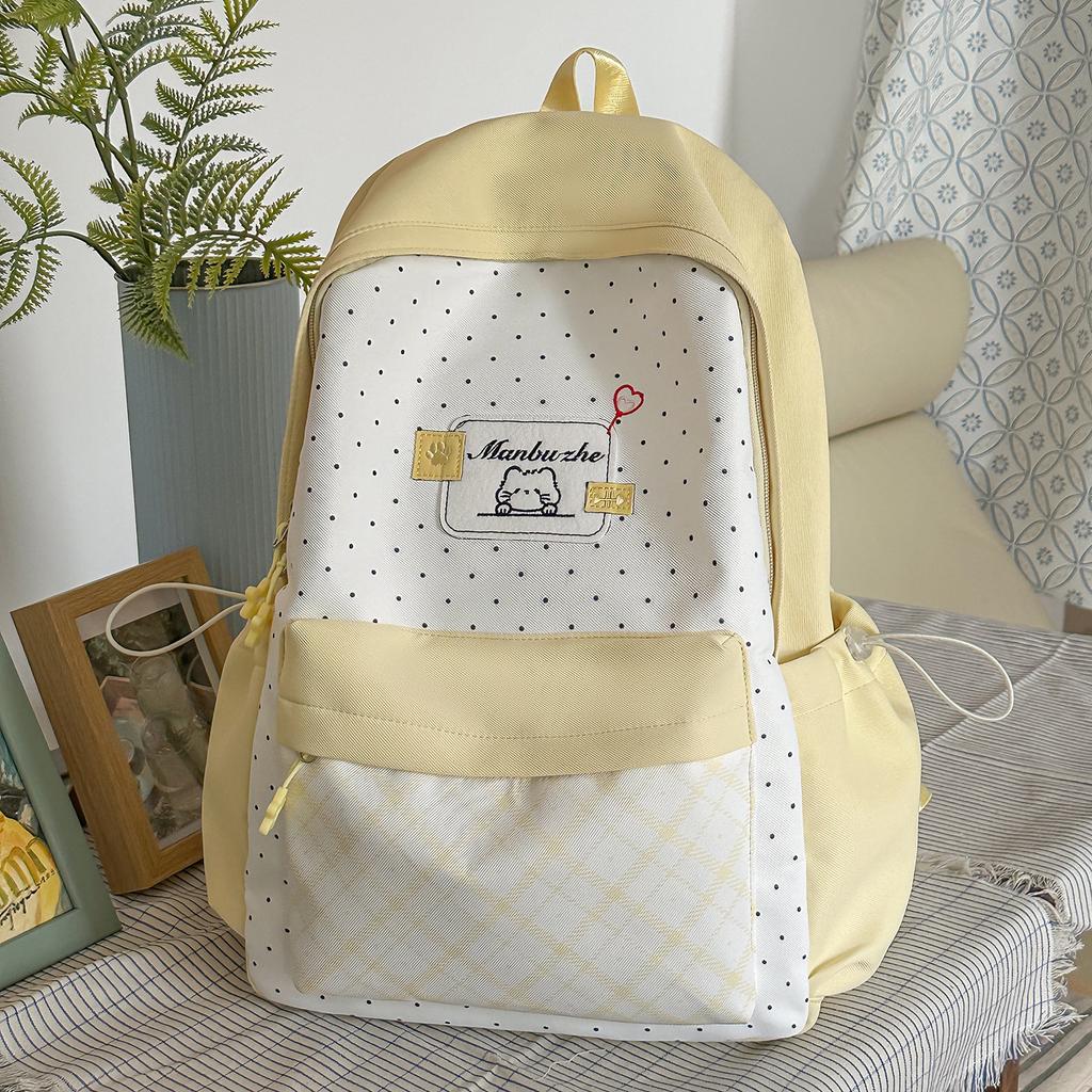 Schoolbag New Cute Cat Backpack Female Elementary School Bag Large Capacity Simple Commuter Backpack Junior High School Student
