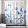 Enhance Your Bathroom with a Waterproof Shower Curtain Featuring Delicate Blue Flowers for a Fresh and Elegant Look