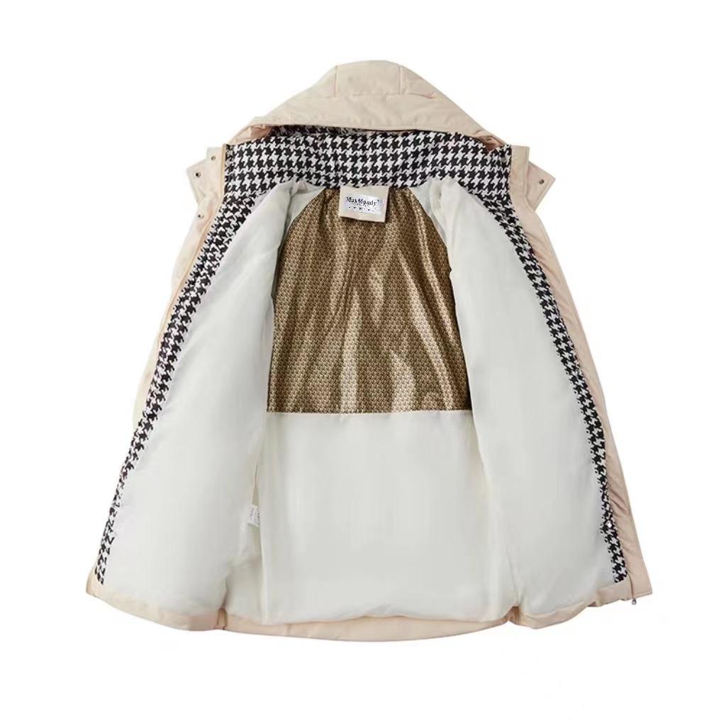 2025 winter new plus-size Korean loose down cotton jacket women's mid-length student cotton jacket women's hat detachable padded jacket