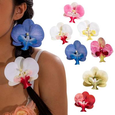 Fashion Butterfly Orchid Hair Clips for Women Sweet Cloth Big Flower Duckbill Clip Bangs Clip Headwear Hair Accessories Gifts