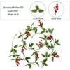 2026 Artificial Christmas Vine with Red Berries - European and American Wall Hanging Decoration