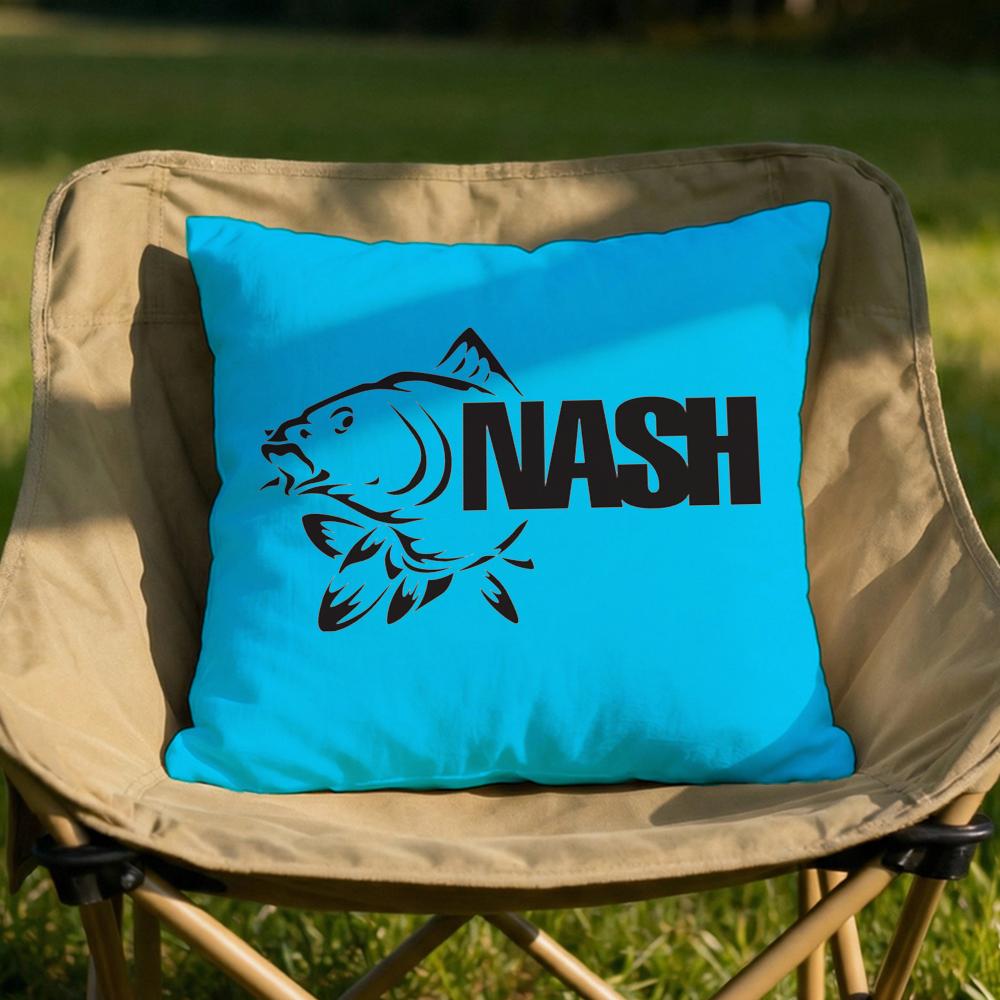 NNash Fishing logo Cushion Cover Soft Reversible Durable Pillow Cover MultiScene Use for Home Car Daily Comfort