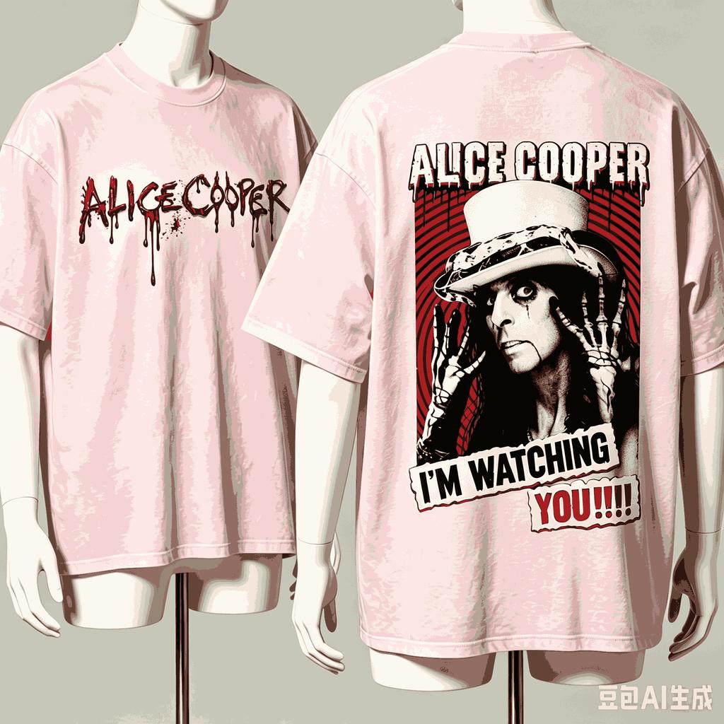 Alice Cooper For Fan Gift Tshirt Unisex Unisex Harajuku Oversized Unisex Short Sleeve Streetwear High Quality Breathable Fashion