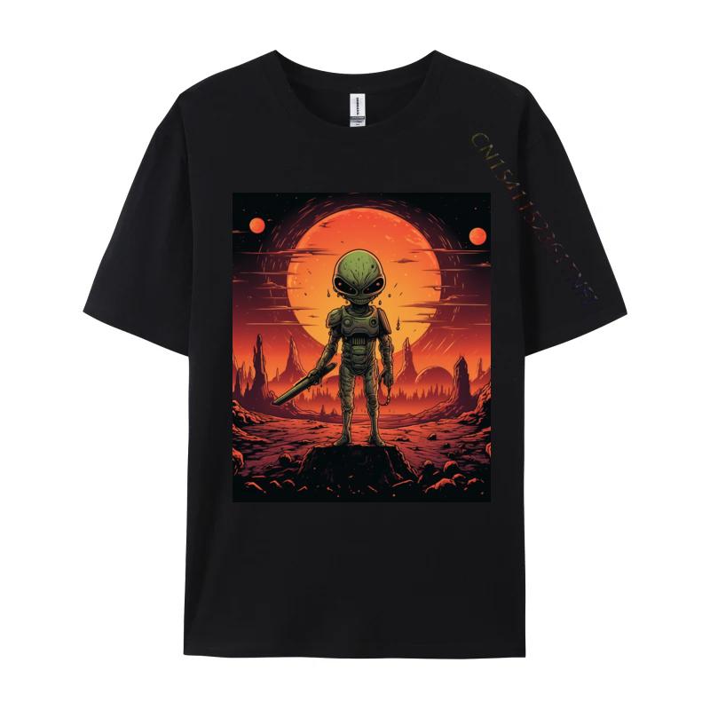 Printing Tops Tees Alien In Armor Tshirts 100 Cotton Fabric Student T Shirt Casual Tops Tees Clothing