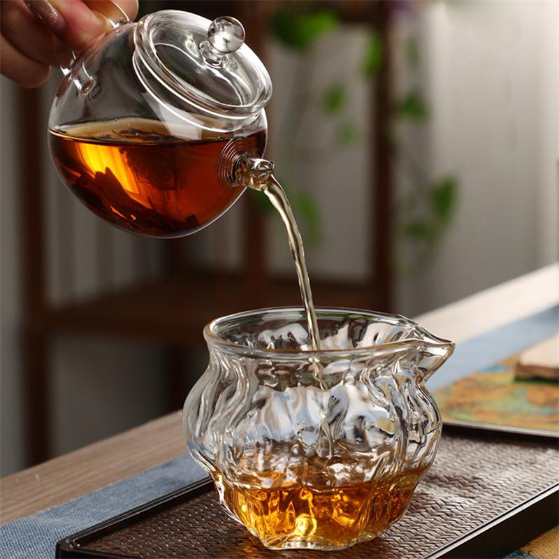 Japanese Style Glass Fair Cup Tea Infusers Pitcher Heat Resistant Hammered Chahai Tea Pitcher Kung Fu Teacup Phnom Penh Teaware