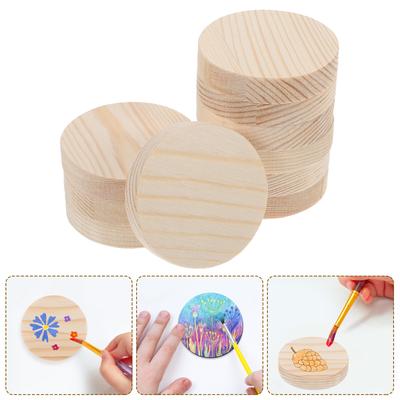 10Pcs Wooden Slices Natural Round Wood Chips for DIY Painting Crafts Coasters Photo Props Holiday Party Wedding Decorations