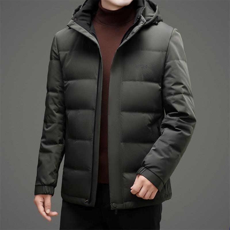 

Новая осенне-зимняя куртка для мужчин, короткая куртка с капюшоном, нейлоновая ткань молочного шелка, куртка для молодежи и людей среднего возраста 4XL