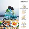 1PC Custom Name Beach Shell Plumeria Dream flannel blanket versatile,all-season throw suitable for the living room,bedroom,camping,travel,and gift