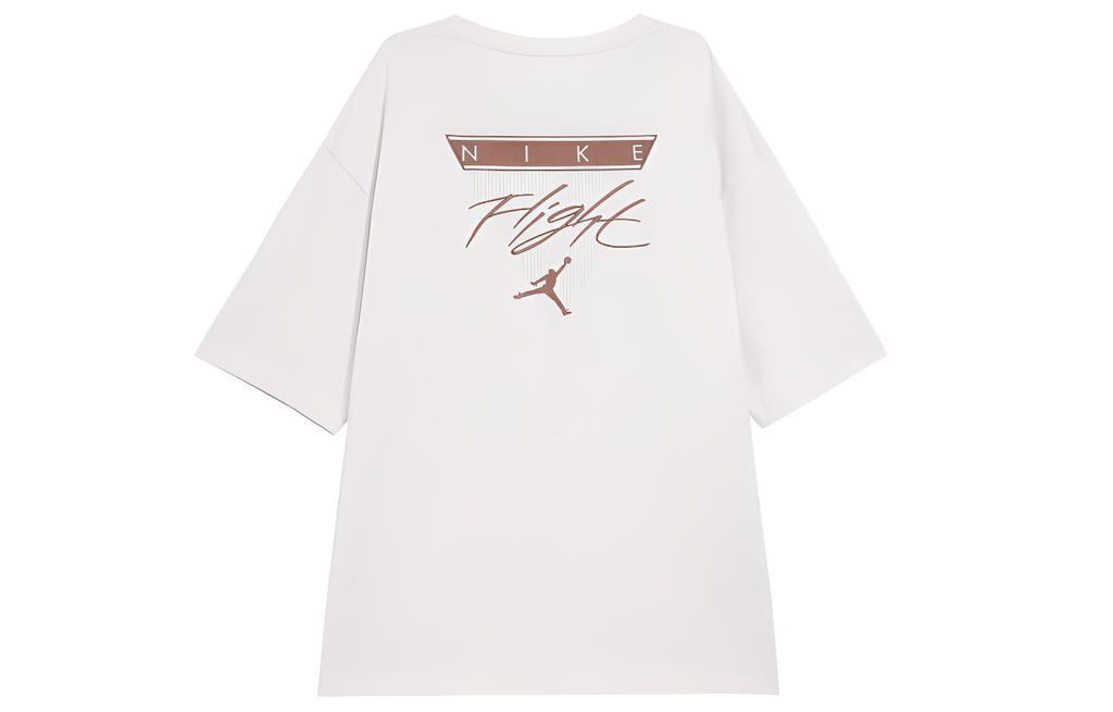 Jordan Flight T Shirts Men's White Crew Neck Moderate Straight Fit CZ1214-094