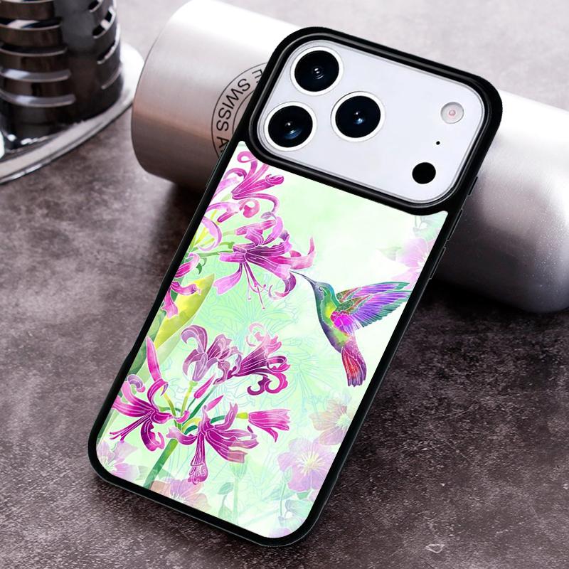 Hummingbird soft Phone Case for iPhone 17 16 15 Pro Max Air 14 13 12 11 Plus Shockproof Cover