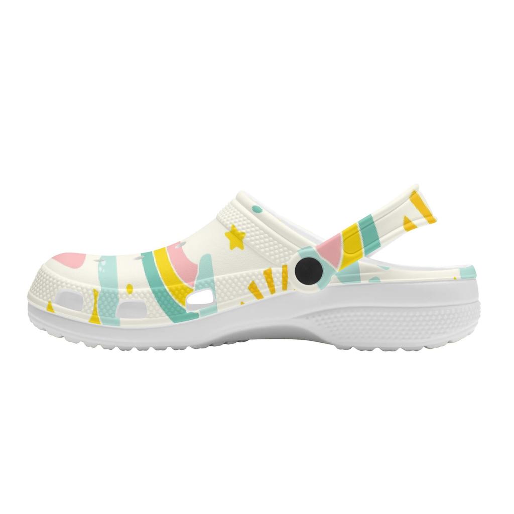 Allover Printed EVA Casual Clogs Men Women Soft Sole Easy Clean Lightweight Slip On Sandals Slippers Summer Daily Leisure Shoes