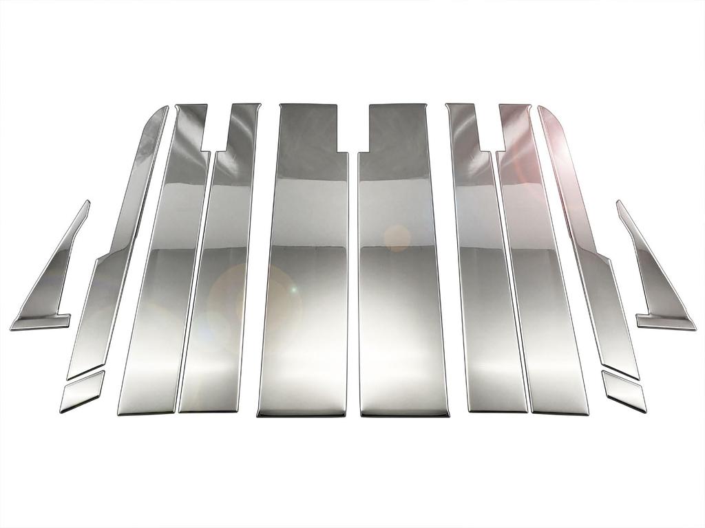 BRIGHTZ Stainless Steel Plated Pillar Panels for Spacia Custom with Ultra-Mirror (12-Piece Set) MK54S/MK94S (Compatible Visors) [PIL-SIL-470]