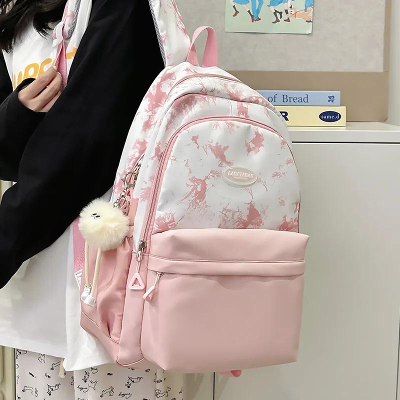 

Cute Student Schoolbag Female Junior High School Students Large Capacity Backpack Korean Graffiti High School Leisure Backpack чёрный