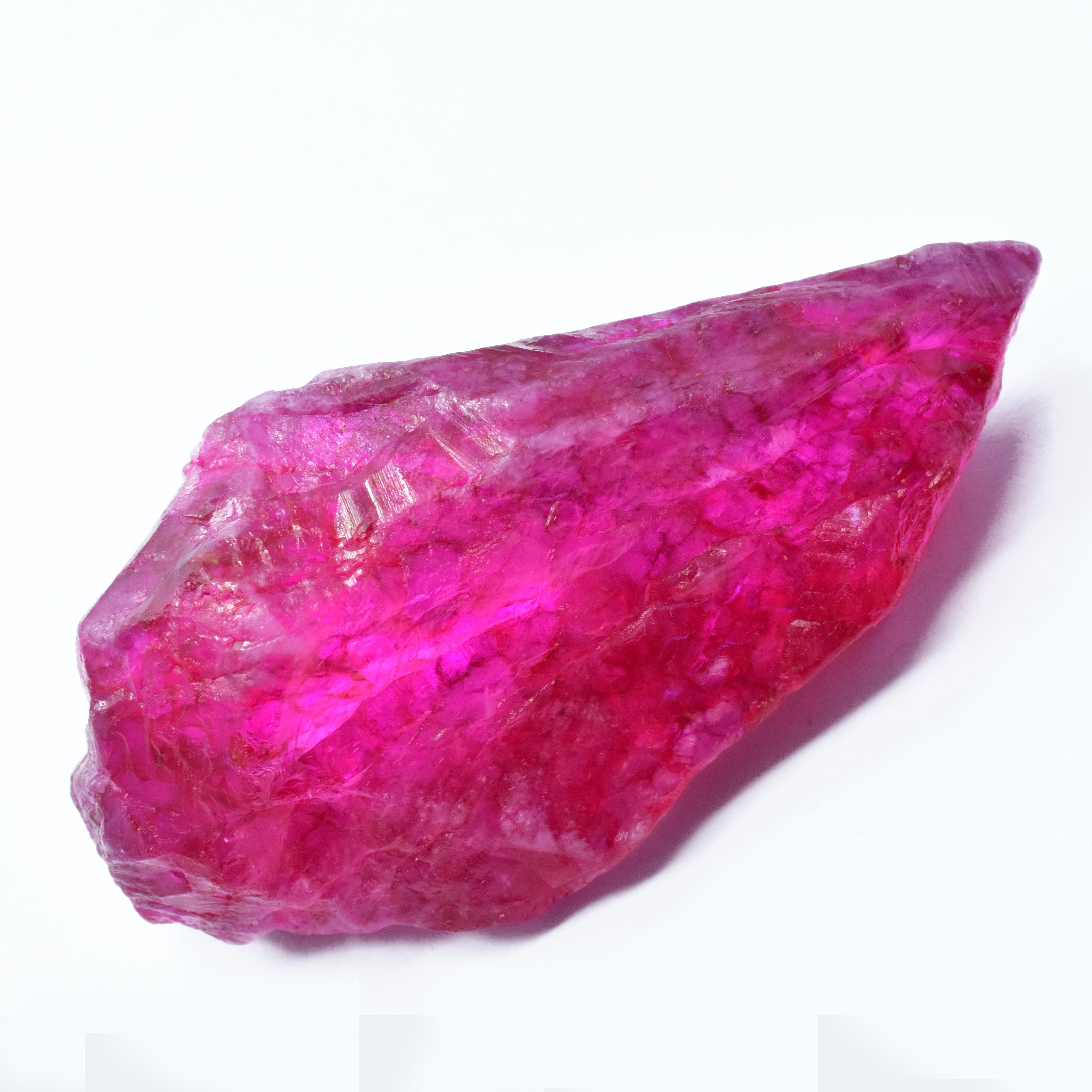 

Uncut Rough Huge Size 100 Carat Natural Ruby Pink Loose Gemstone CERTIFIED Z-5670 76.4 mm approx рожевий