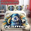 3pcs Duvet Cover Set (1*Duvet Cover + 2*Pillowcase, Without Core), Custom Name football club F.C Pattern Bedding Set, Home Bedroom Decor Gift