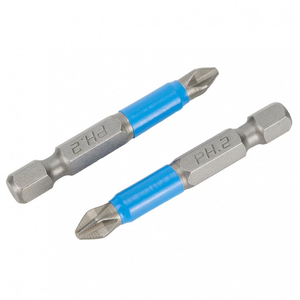 Steel PH2 Cross Screwdriver Bits with Hex Shank 50mm Pack of 5