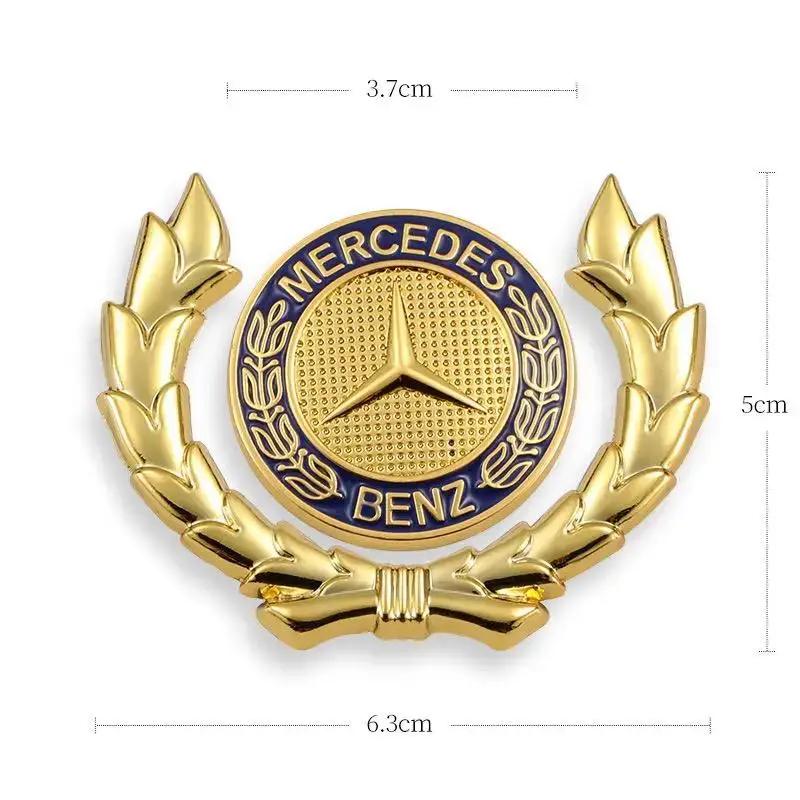 AMG W220 Für Benz Emblem mit Flügeln Stern Haubenabzeichen Gold Autohaube Vorne Chrom Logo Luxuriös Verchromt für Mercedes Benz Haube wi