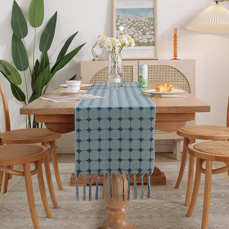 Modern Minimalist Ins Coffee Table Cover Fabric TV Cabinet Cover  Long Rectangular Table Cotton Linen Table Runner