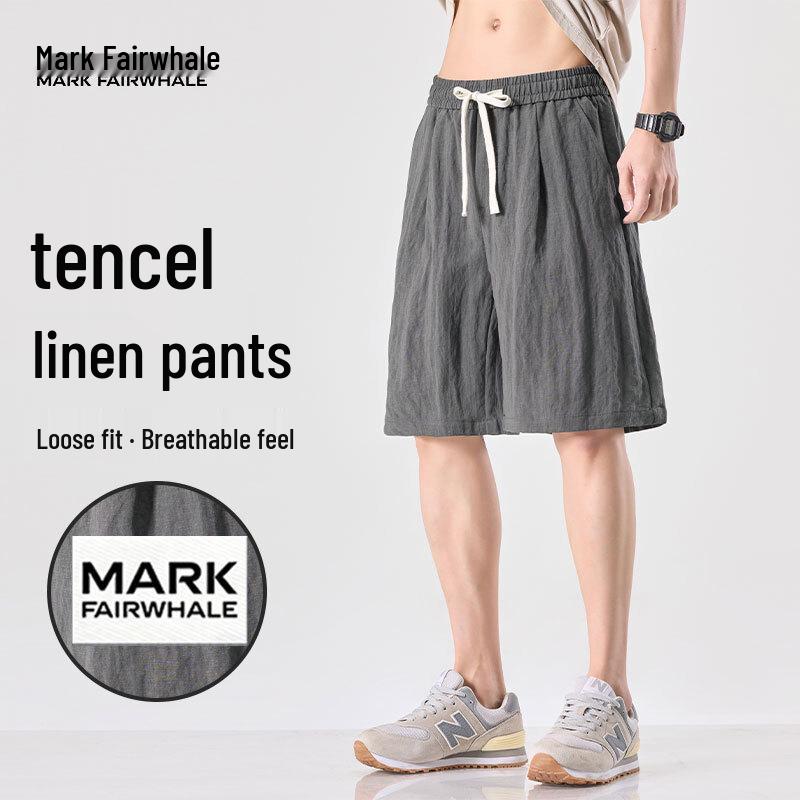 MARK FAIRWHALE Men s Quick-Dry Breathable Lyocell-Linen Blend Shorts M