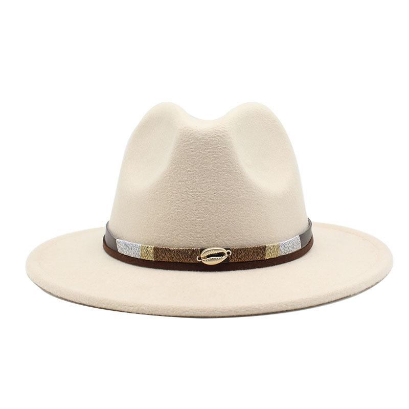 Spring Simple Casual Warm Woolen Top Hat Versatile British Belt Jazz Hat Men'S Hat