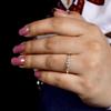 White Topaz Minimalist Ring – 925 Sterling Silver Dainty Stackable Ring – Delicate Beaded Band with Tiny Gemstone – Everyday Jewelry Gift