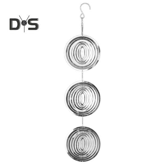 

3D круглый ветровой спиннер, украшение для отпугивания птиц, открытый сад, двор, ферма, подвесной светоотражающий металлический колокольчик, устройство для отпугивания птиц, орнамент 1pc