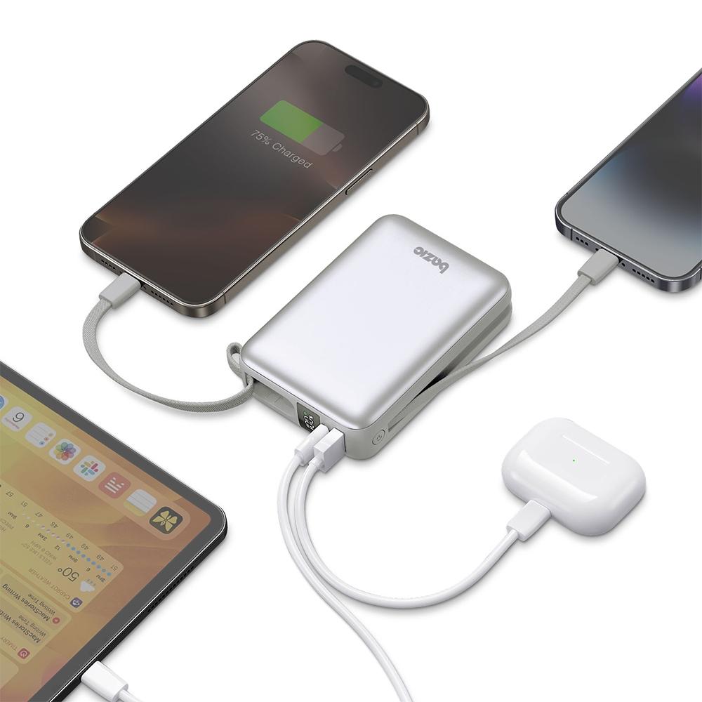 PowerBank 4w1 Bazic Fusion Mini 20000mAh kabel USB-C/Lightning szary